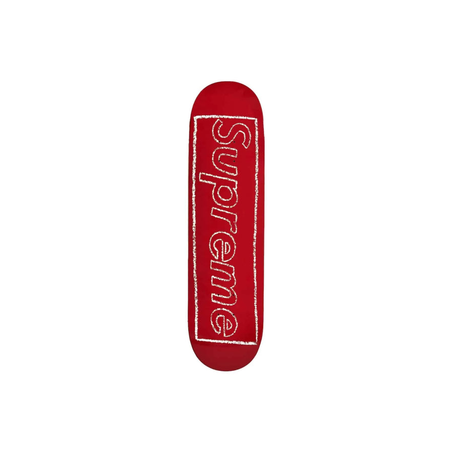 Supreme KAWS Chalk Logo Skateboard Deck Red - ABco